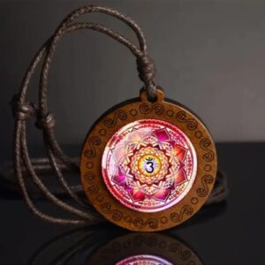 sri lanka Mandala Kırmızı Ahşap Kolye